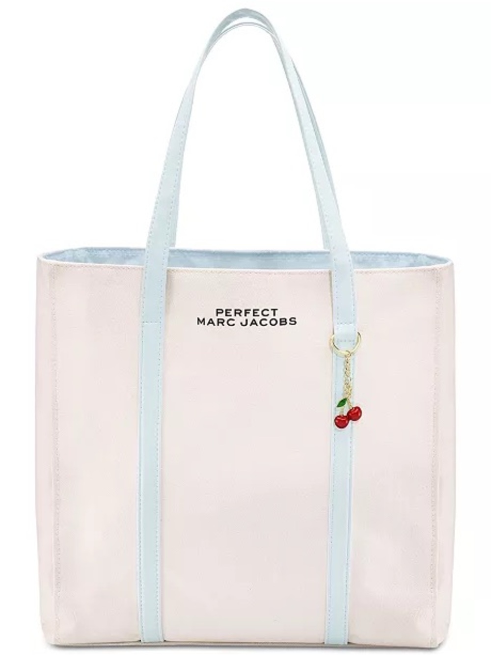 Marc Jacobs PERFECT Tote bag with Pale Blue Straps and Cherry Charm